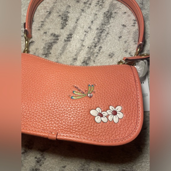 Disney x Coach π©·π§‘ Mickey & Flowers leather shoulder bag purse NWT - Picture 11 of 12